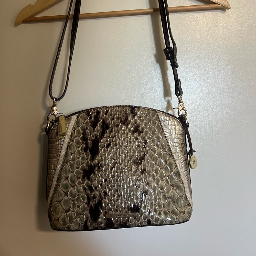 Brahmin Tan and Brown Satchel